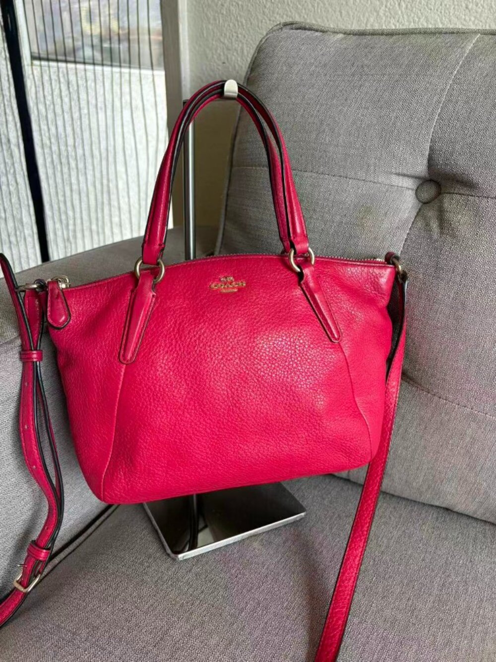 COACH F59853 MINI KELSEY SATCHEL IN REFINED NATURAL PEBBLE LEATHER Crossbody Bag